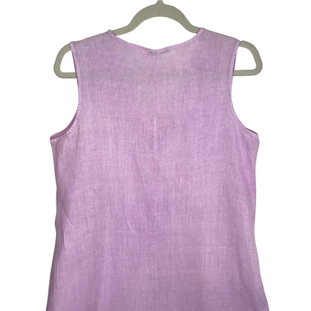 Francesca Bettini Small Lilac Pink Linen Midi Dress Made in Italy Ruffle Hem - Picture 8 of 16